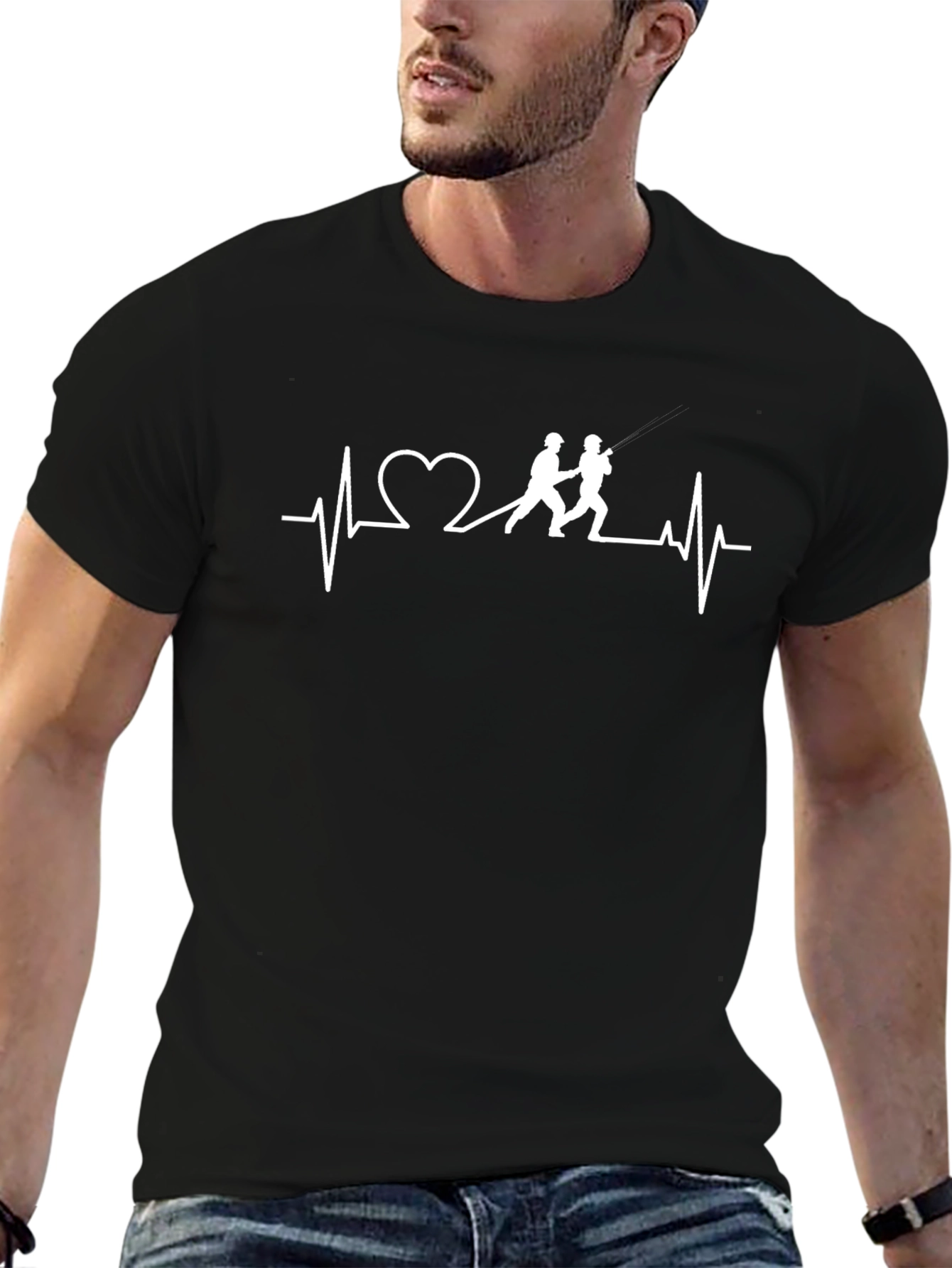 Firefighter Heartbeat Graphic Tee