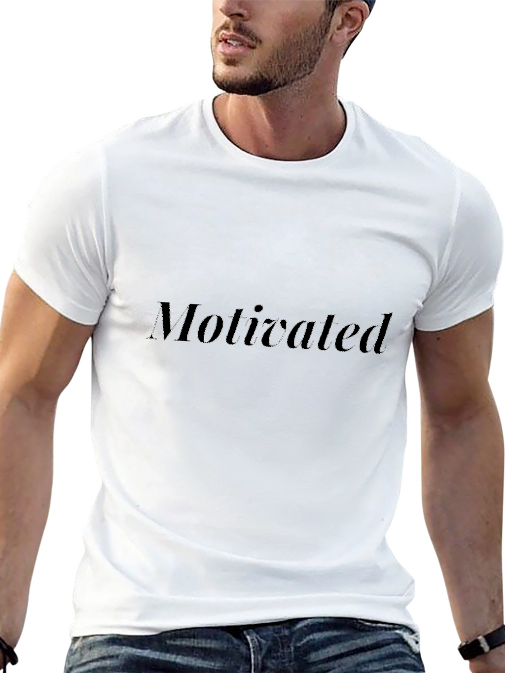 Motivated Black Tee - Stylish & Comfy