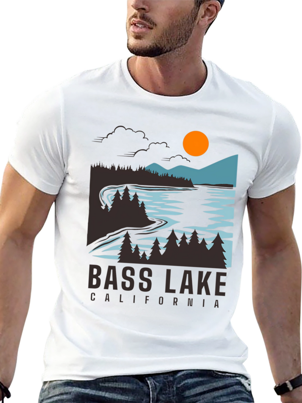 Bass Lake California T-Shirt - Nature Graphic Tee