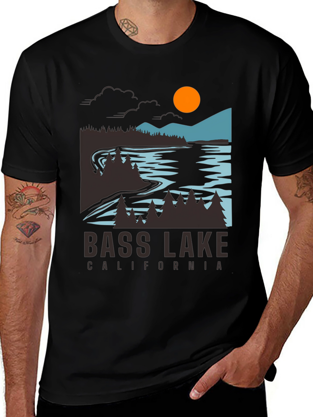 Bass Lake California T-Shirt - Nature Graphic Tee