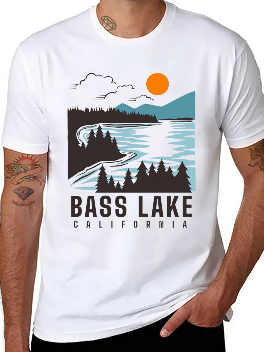 Bass Lake California T-Shirt - Nature Graphic Tee