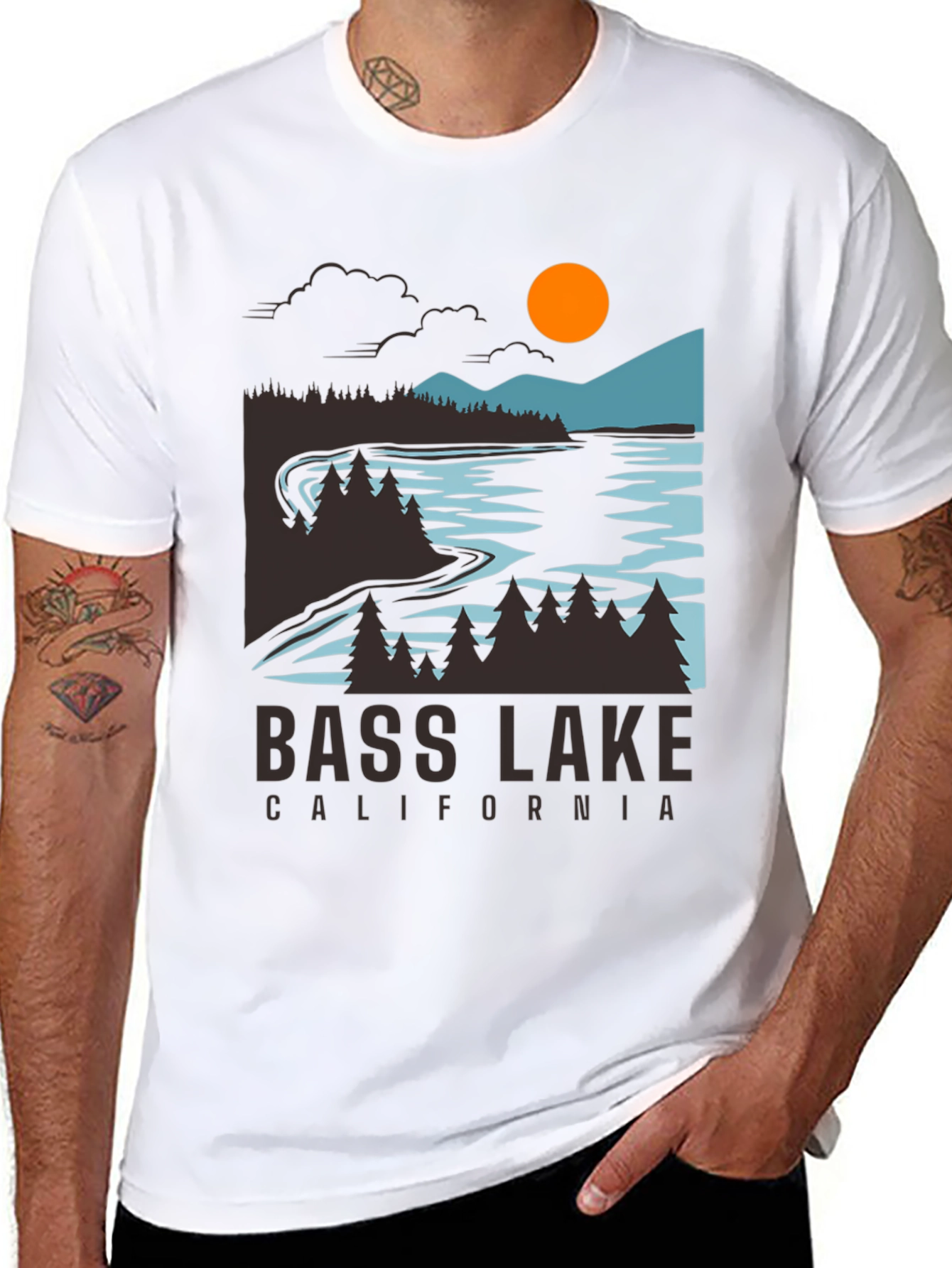 Bass Lake California T-Shirt - Nature Graphic Tee