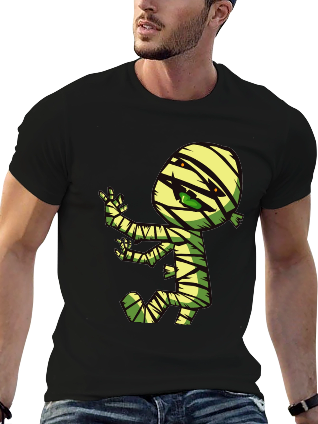 Cartoon Mummy Graphic T-Shirt - Spooky Fun!