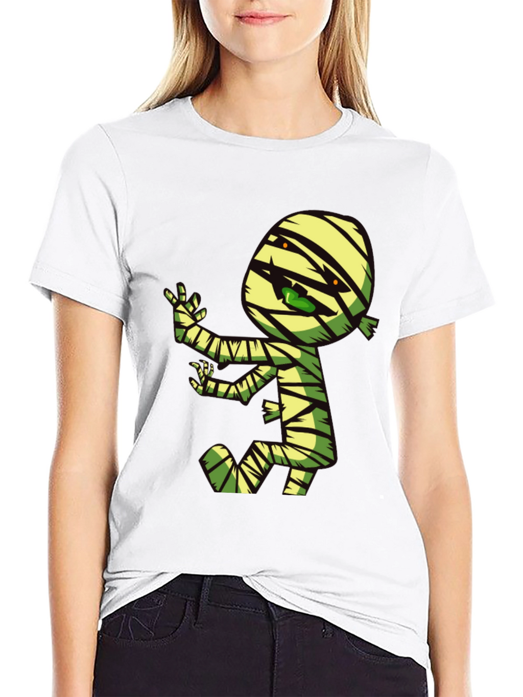 Cartoon Mummy Graphic T-Shirt - Spooky Fun!