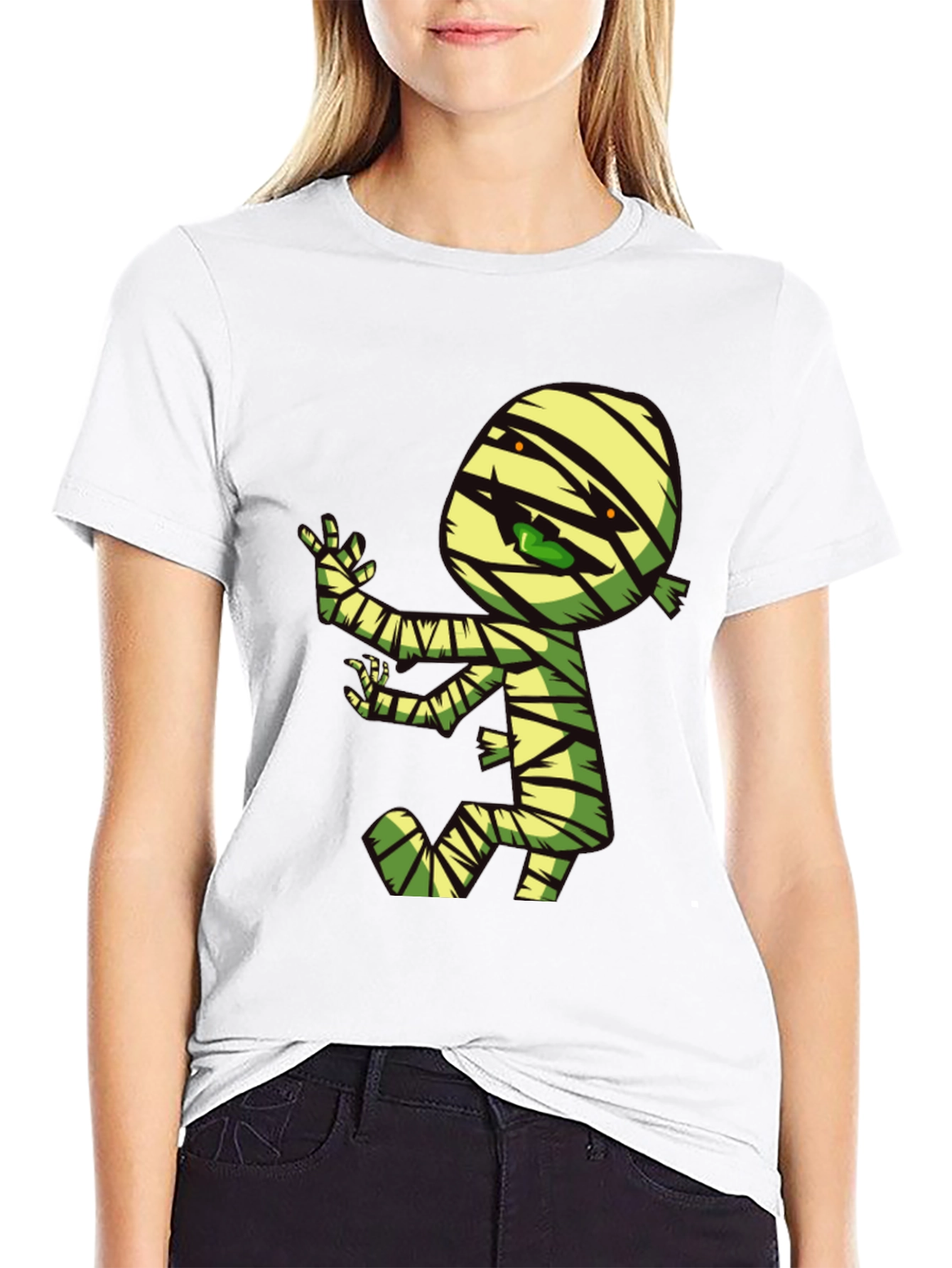 Cartoon Mummy Graphic T-Shirt - Spooky Fun!