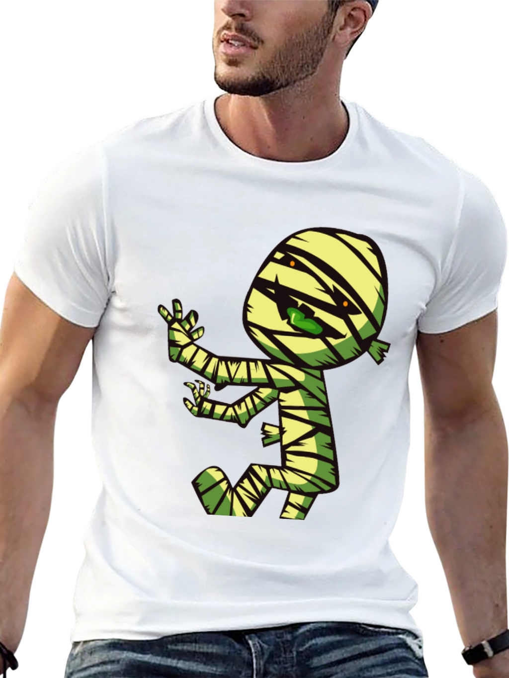 Cartoon Mummy Graphic T-Shirt - Spooky Fun!