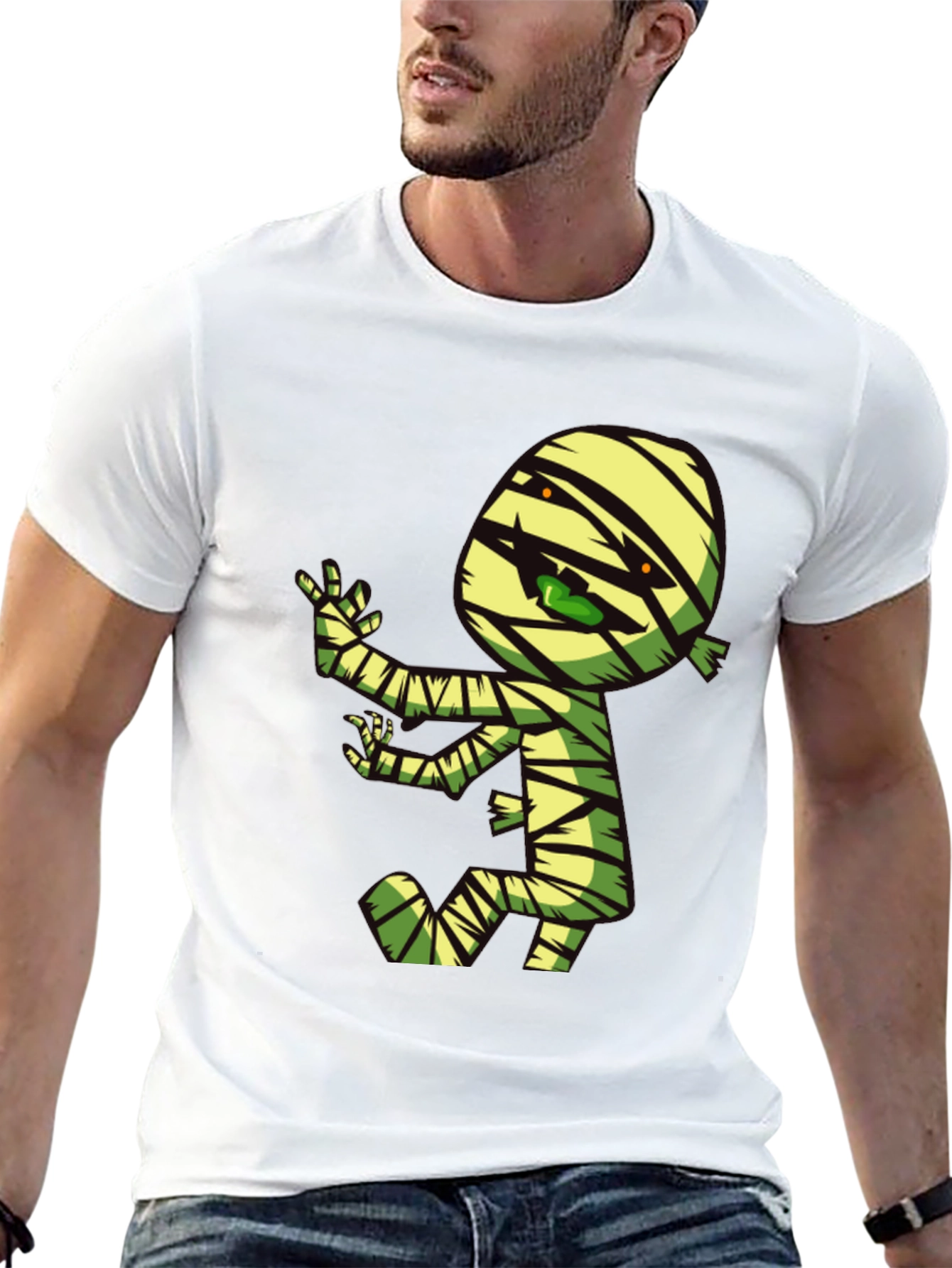 Cartoon Mummy Graphic T-Shirt - Spooky Fun!
