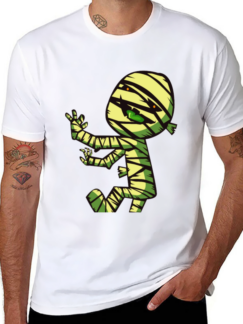 Cartoon Mummy Graphic T-Shirt - Spooky Fun!