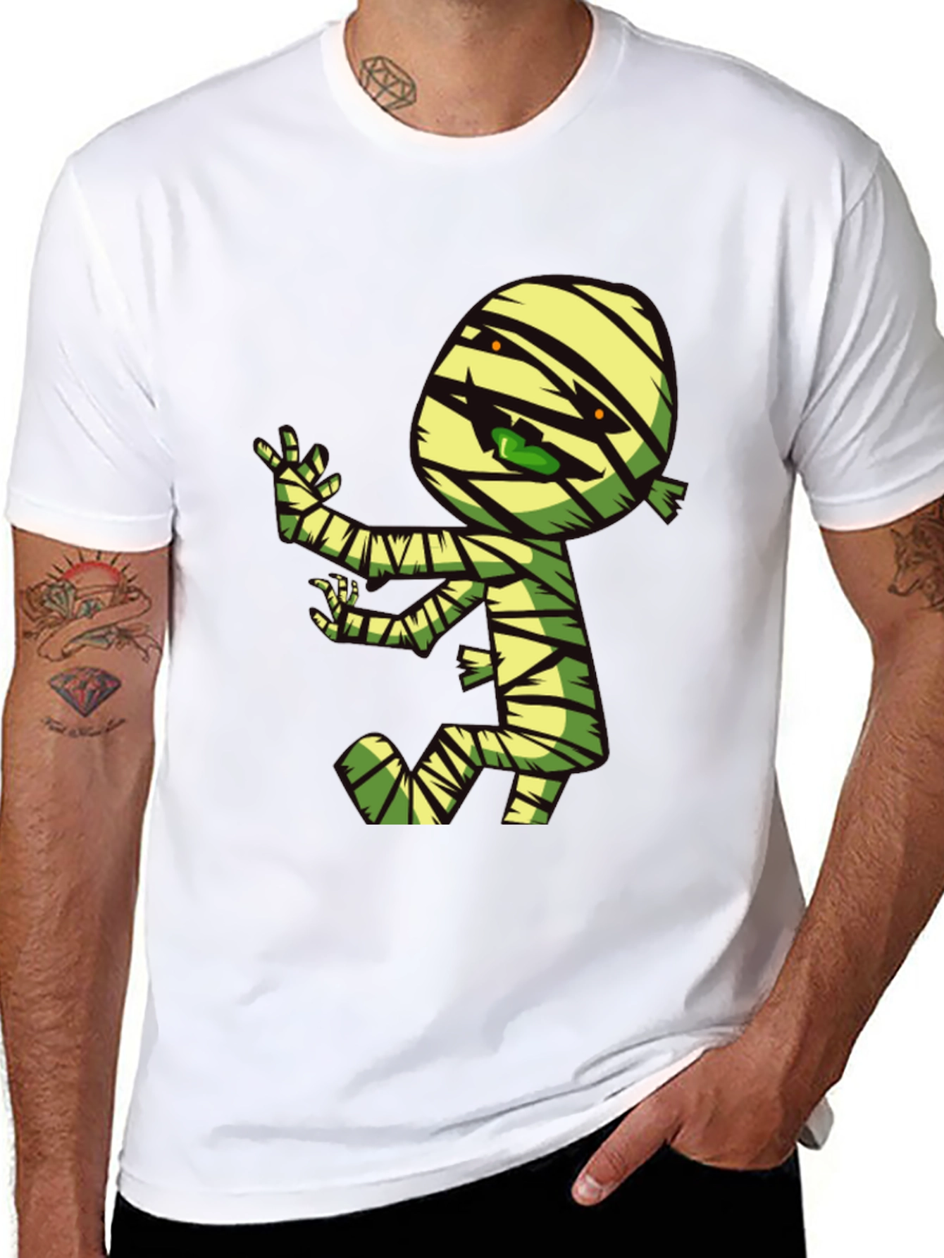 Cartoon Mummy Graphic T-Shirt - Spooky Fun!