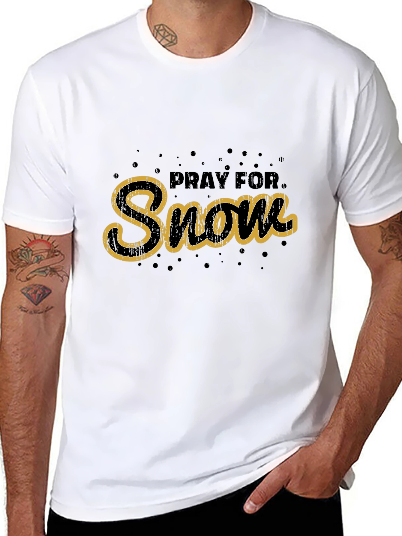 Pray for Snow Graphic Tee - Black