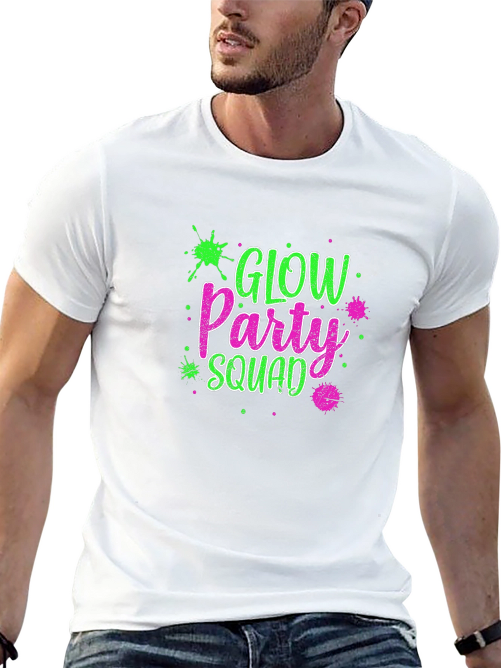 Glow Party Squad Black T-Shirt