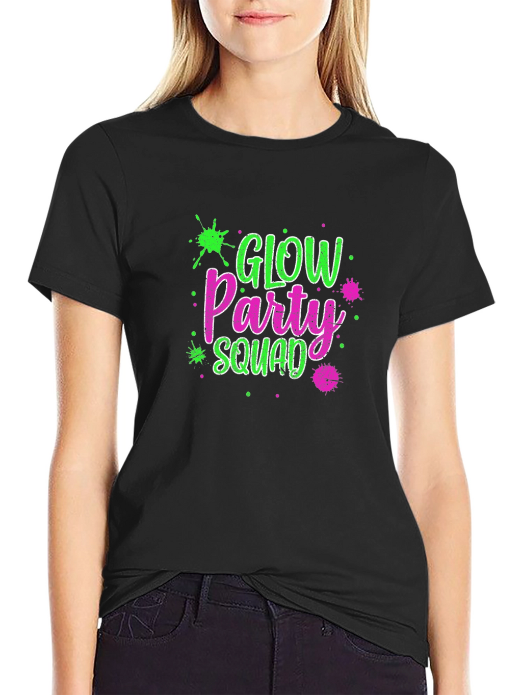 Glow Party Squad Black T-Shirt