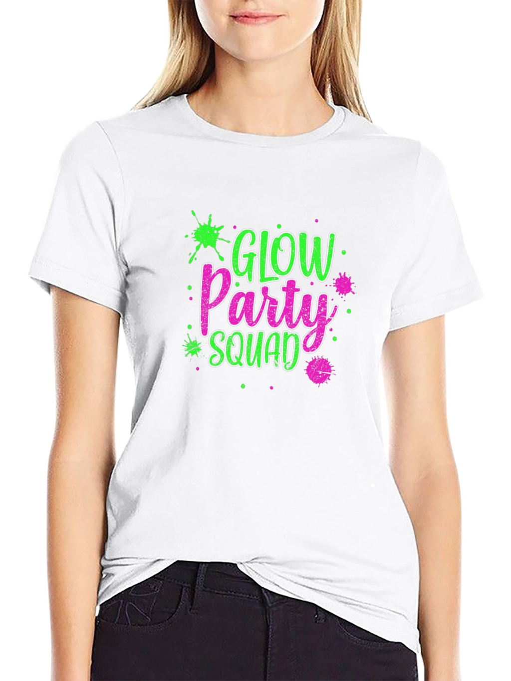 Glow Party Squad Black T-Shirt