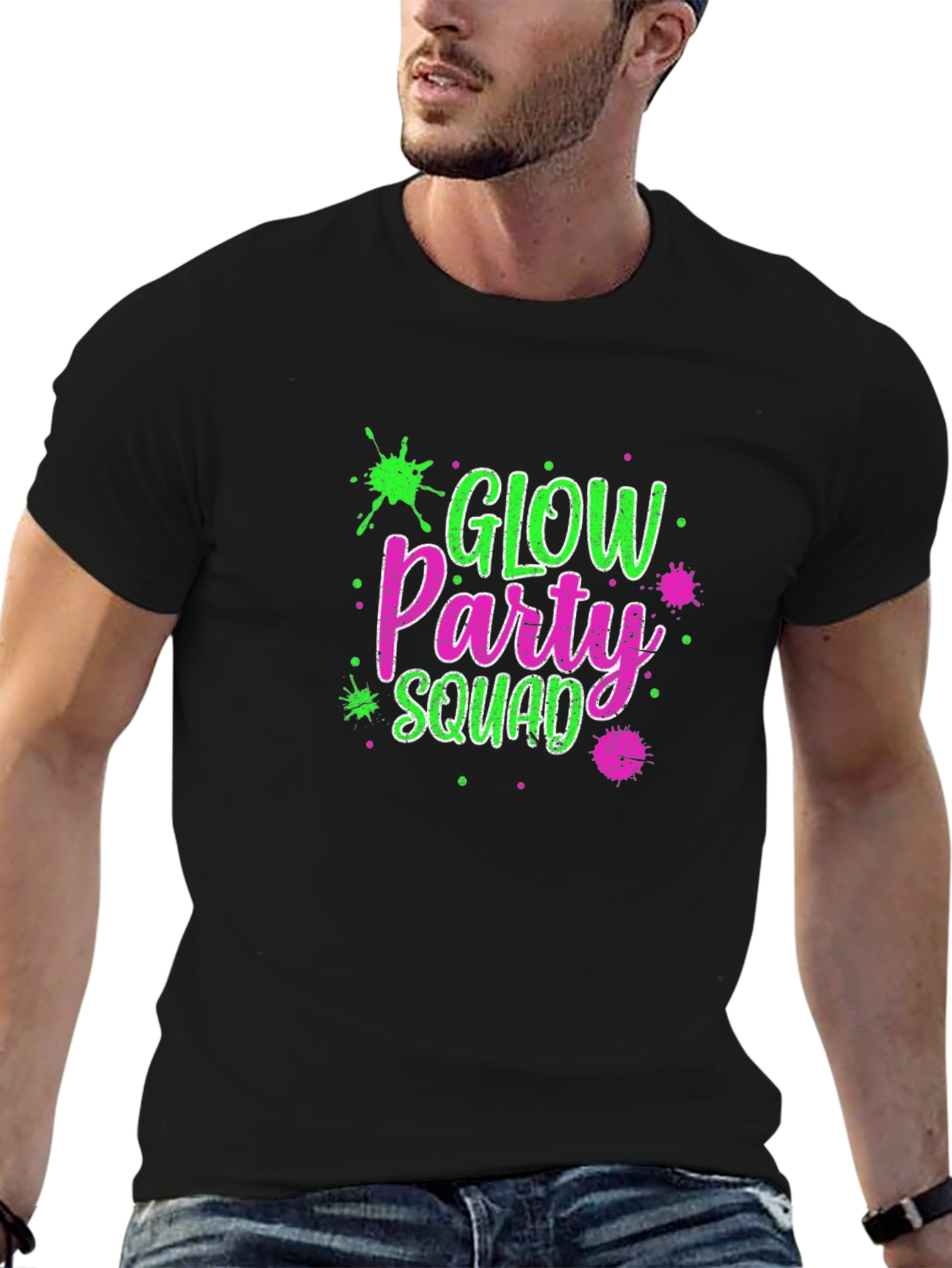 Glow Party Squad Black T-Shirt