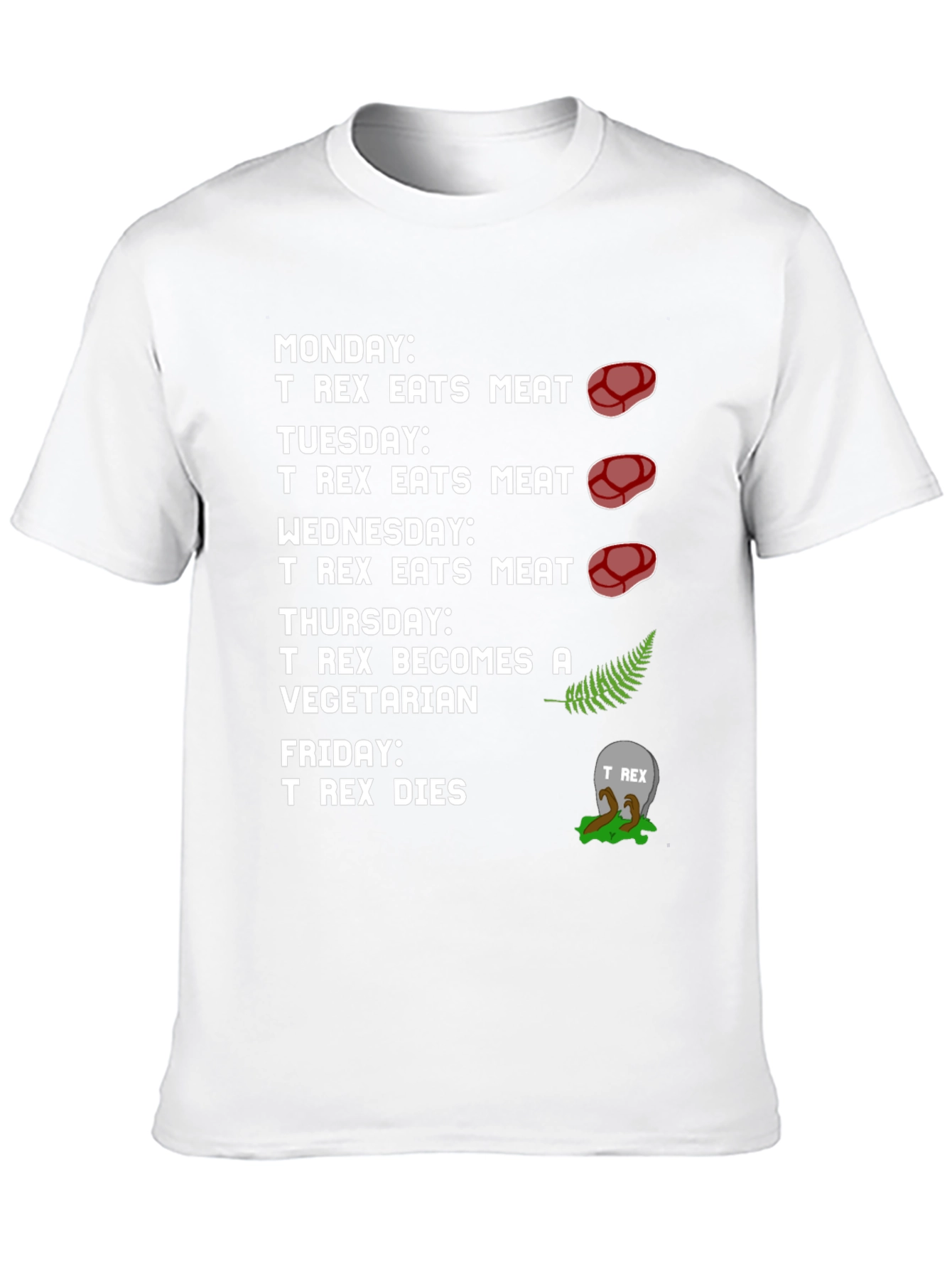 T-Rex Vegetarian Dinosaur Humor Graphic T-Shirt