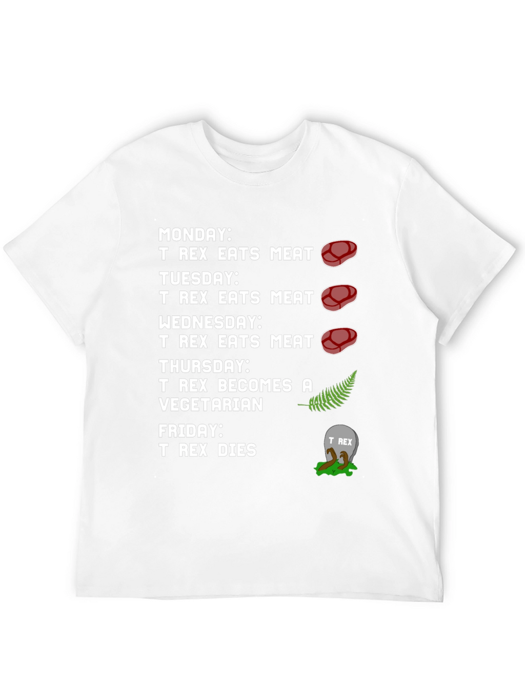 T-Rex Vegetarian Dinosaur Humor Graphic T-Shirt