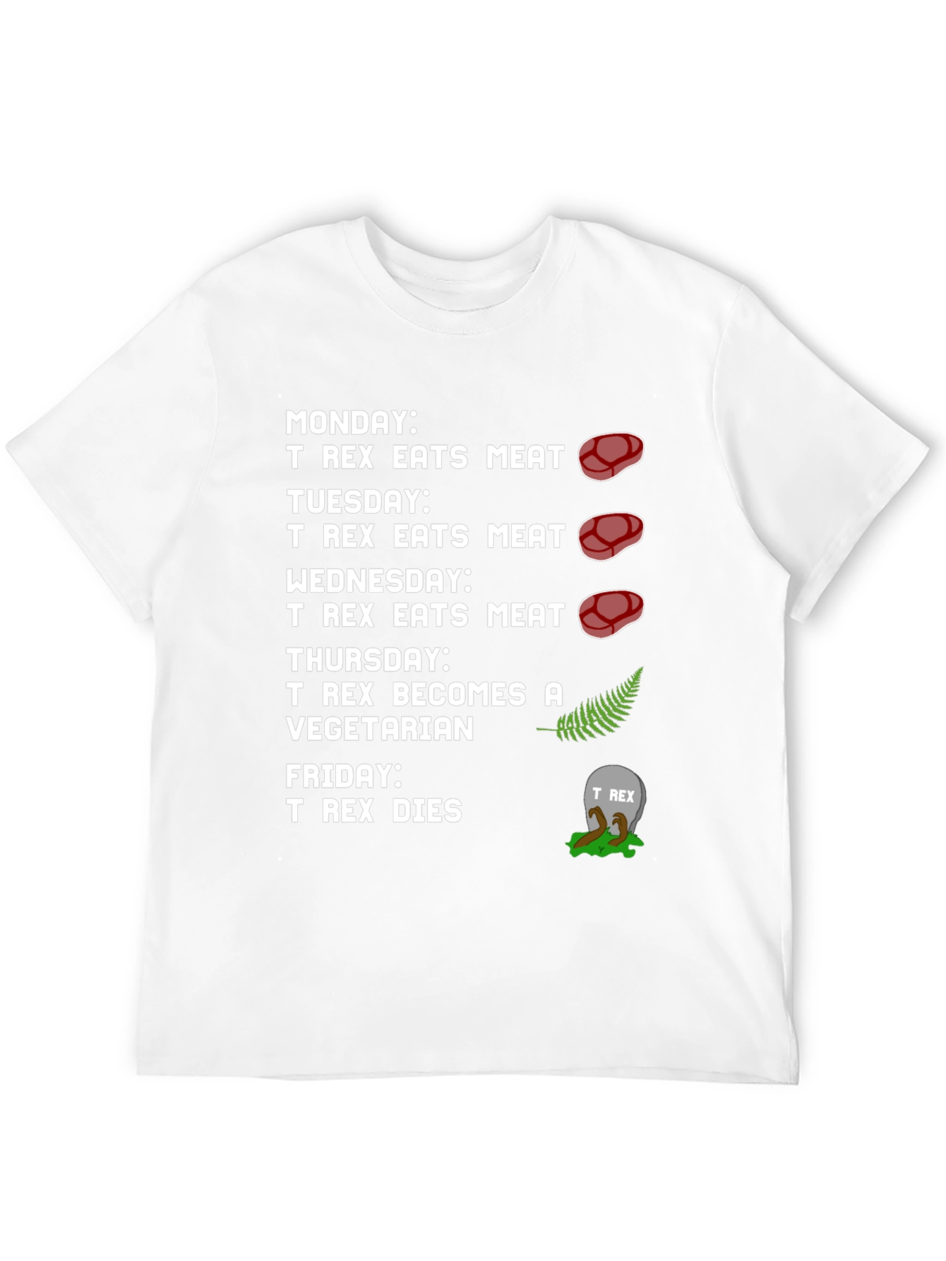 T-Rex Vegetarian Dinosaur Humor Graphic T-Shirt