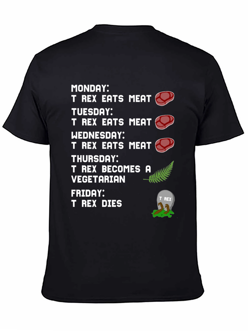 T-Rex Vegetarian Dinosaur Humor Graphic T-Shirt