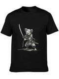 Samurai Koala Graphic Tee - Cool Black T-Shirt