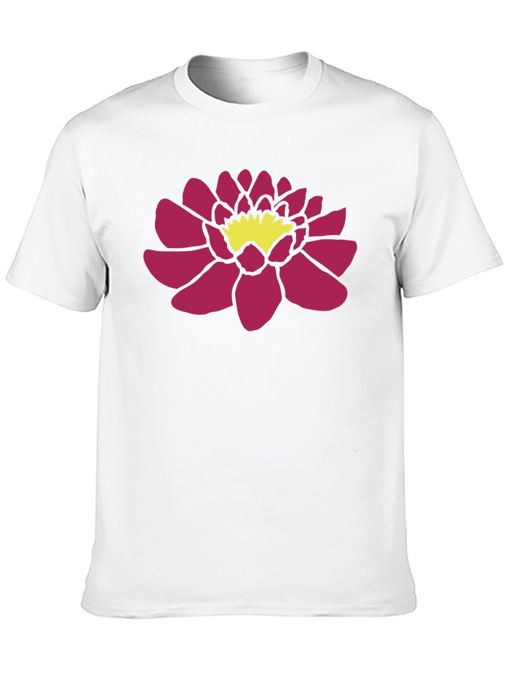 Black T-Shirt with Pink Lotus Flower Graphic