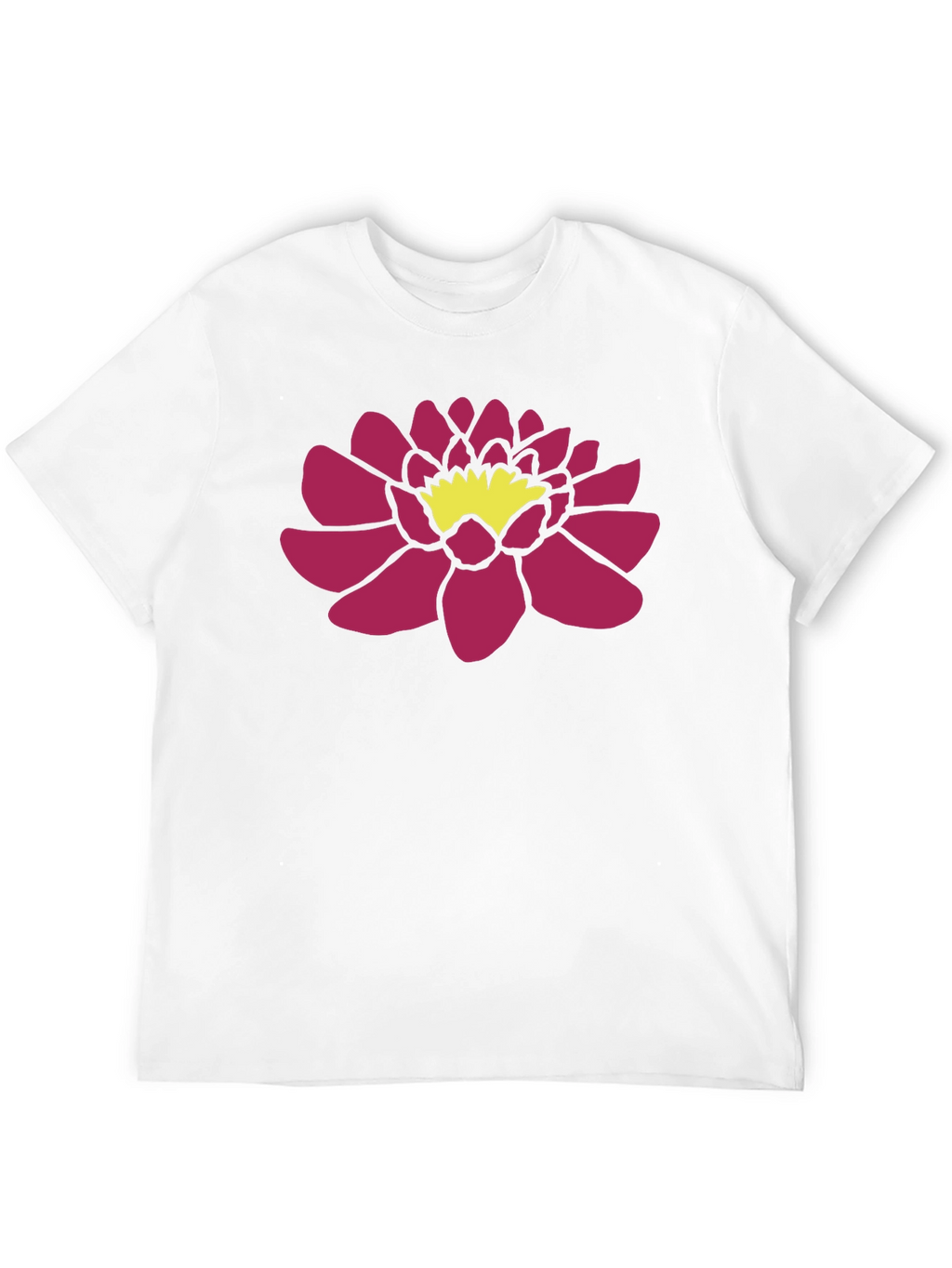 Black T-Shirt with Pink Lotus Flower Graphic
