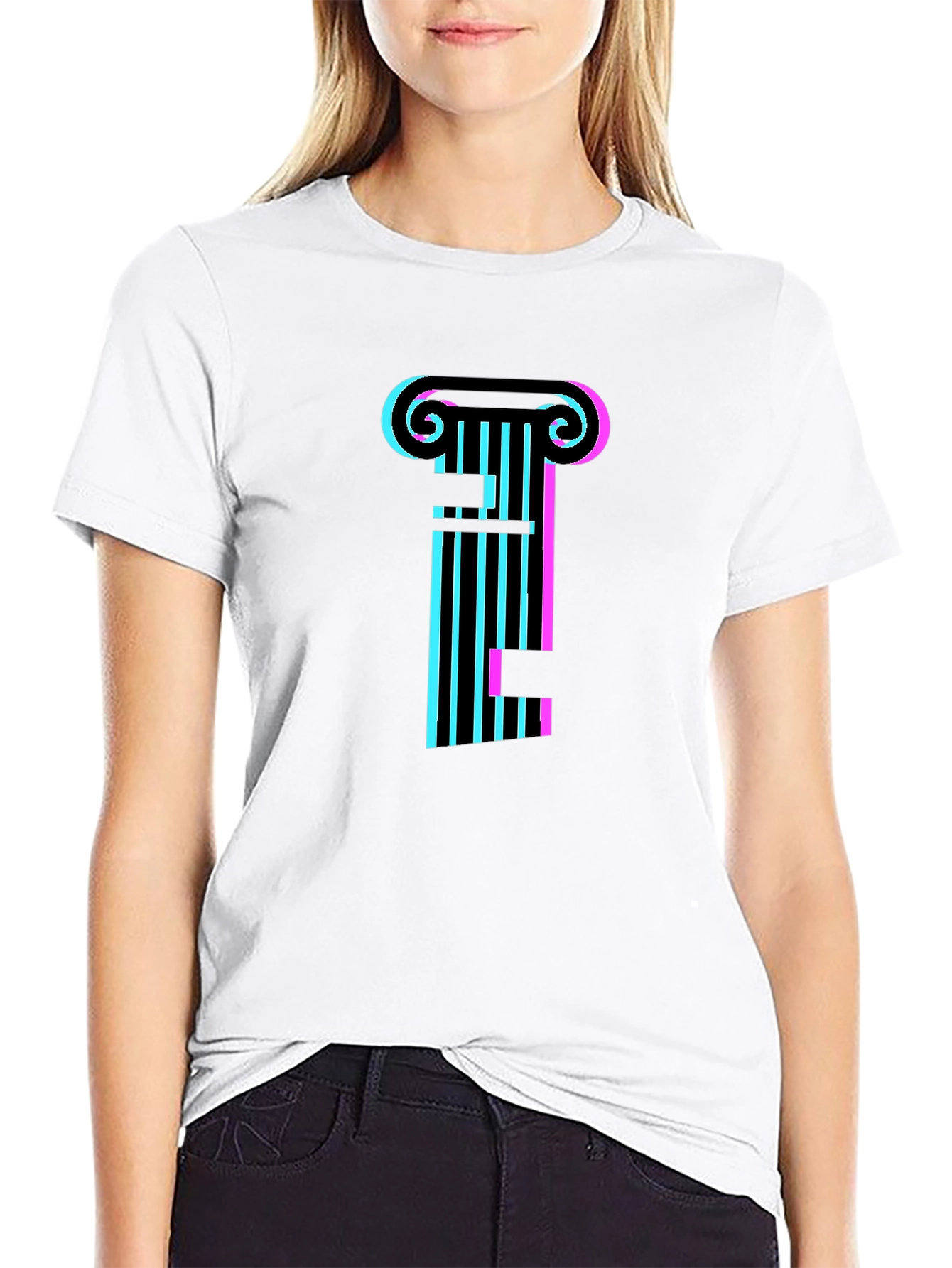 Vaporwave Column Black T-Shirt