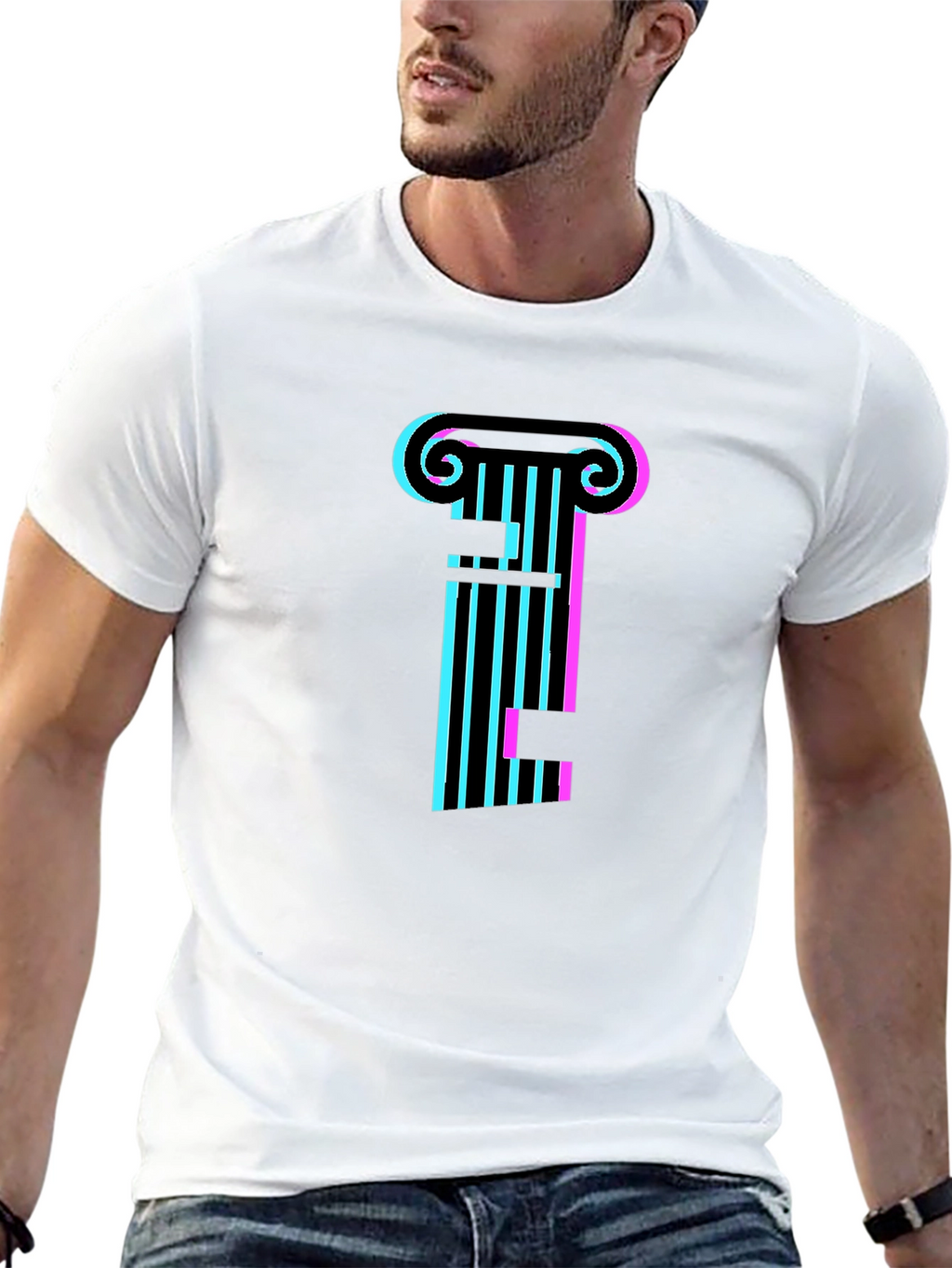 Vaporwave Column Black T-Shirt