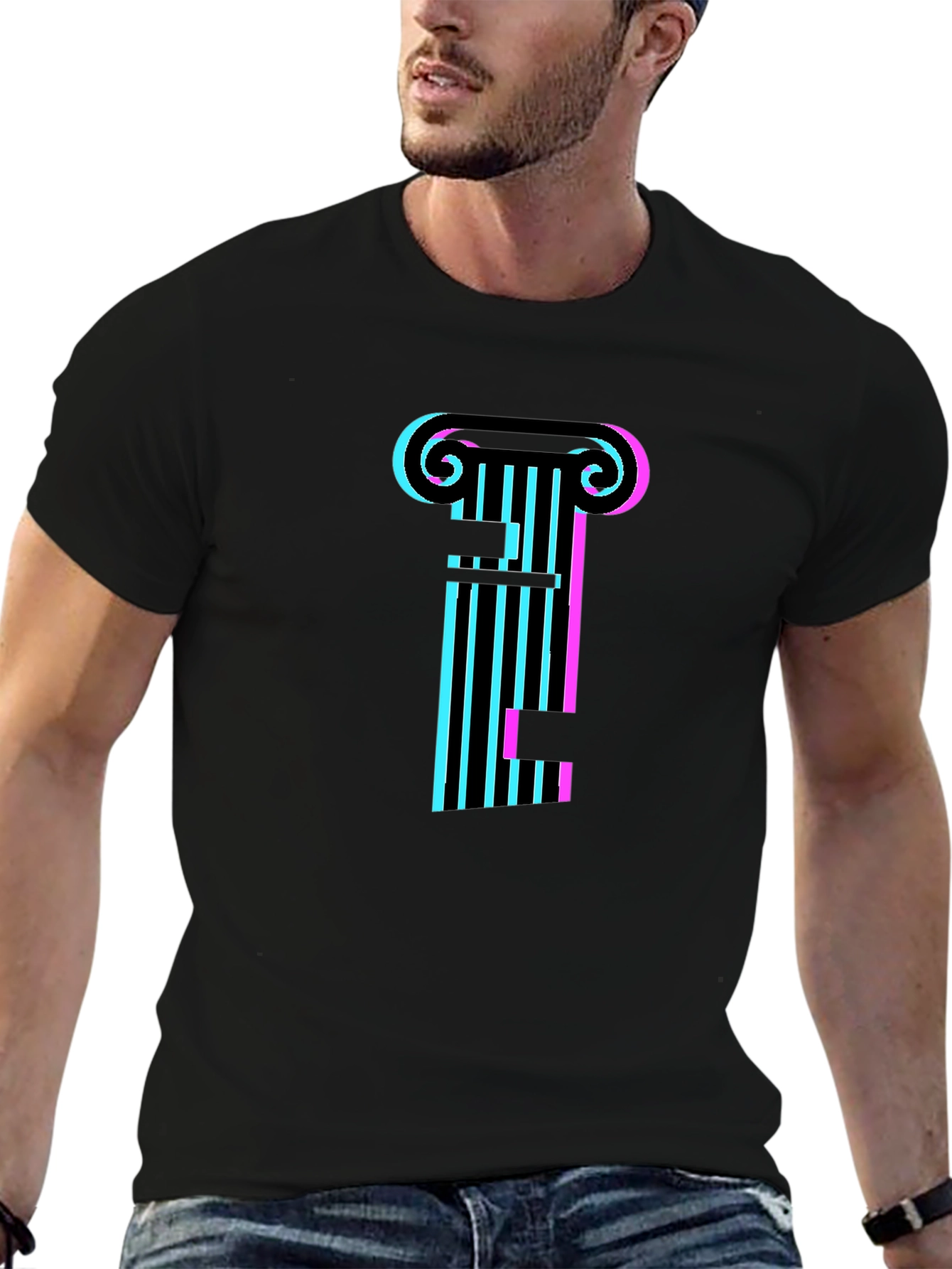 Vaporwave Column Black T-Shirt
