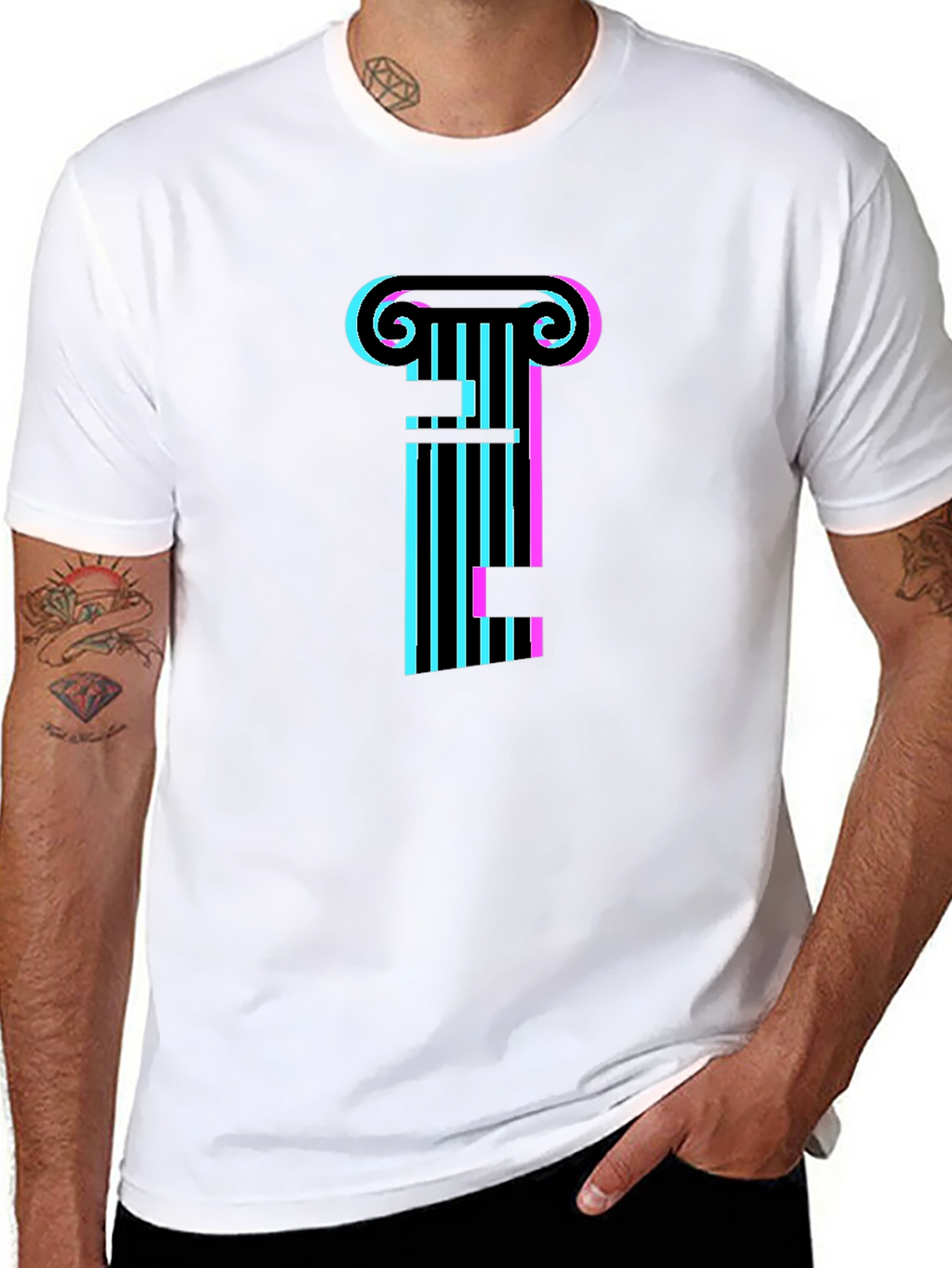 Vaporwave Column Black T-Shirt