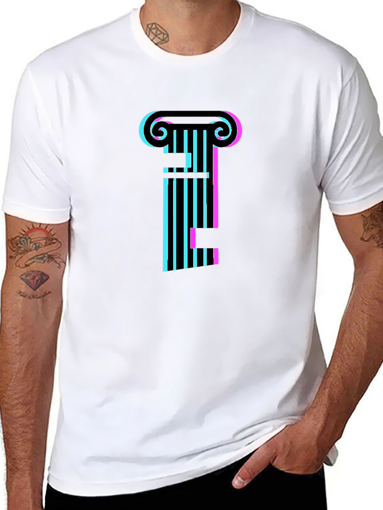 Vaporwave Column Black T-Shirt
