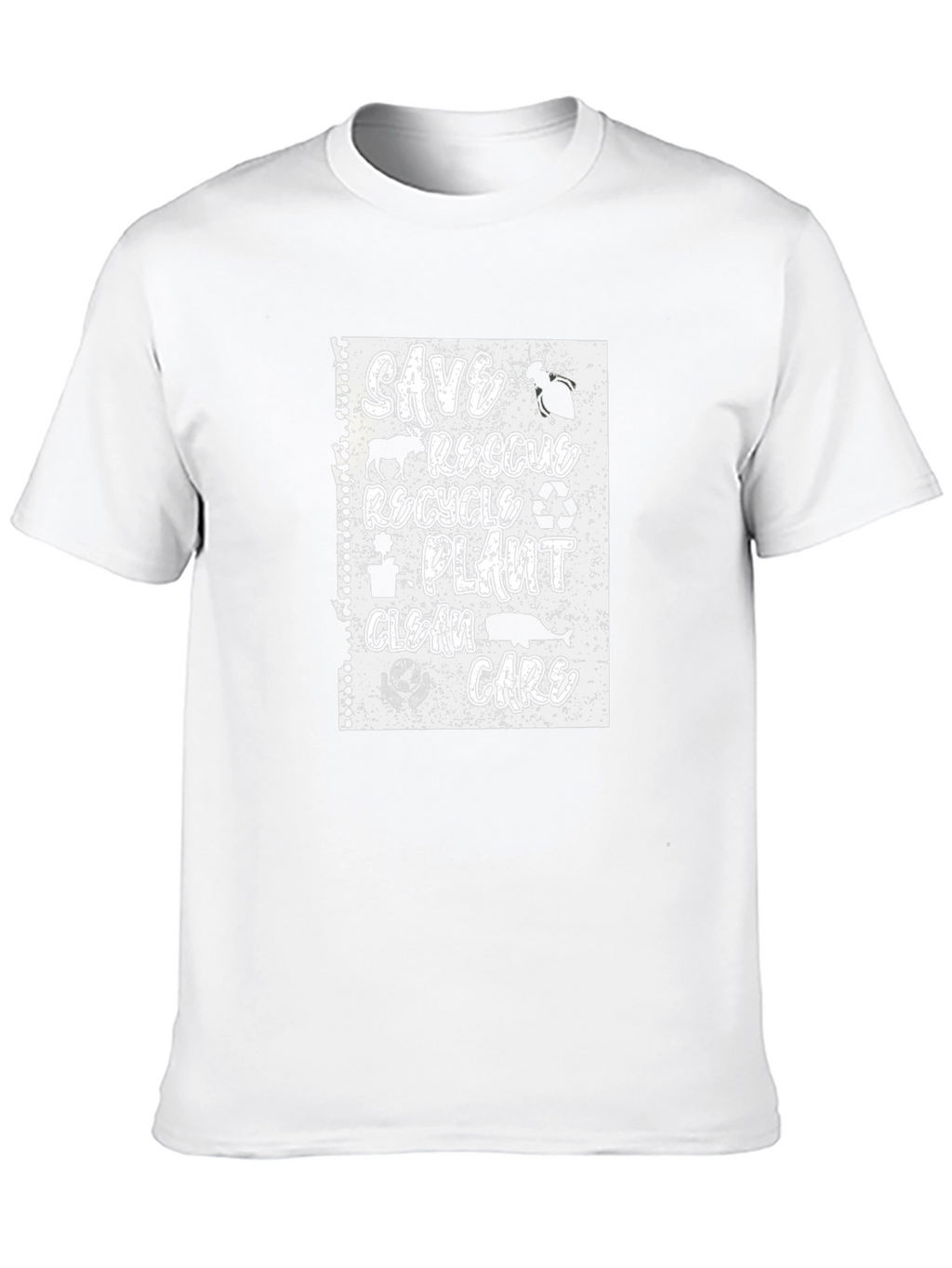 Eco-Friendly T-Shirt: Save Rescue Recycle Care