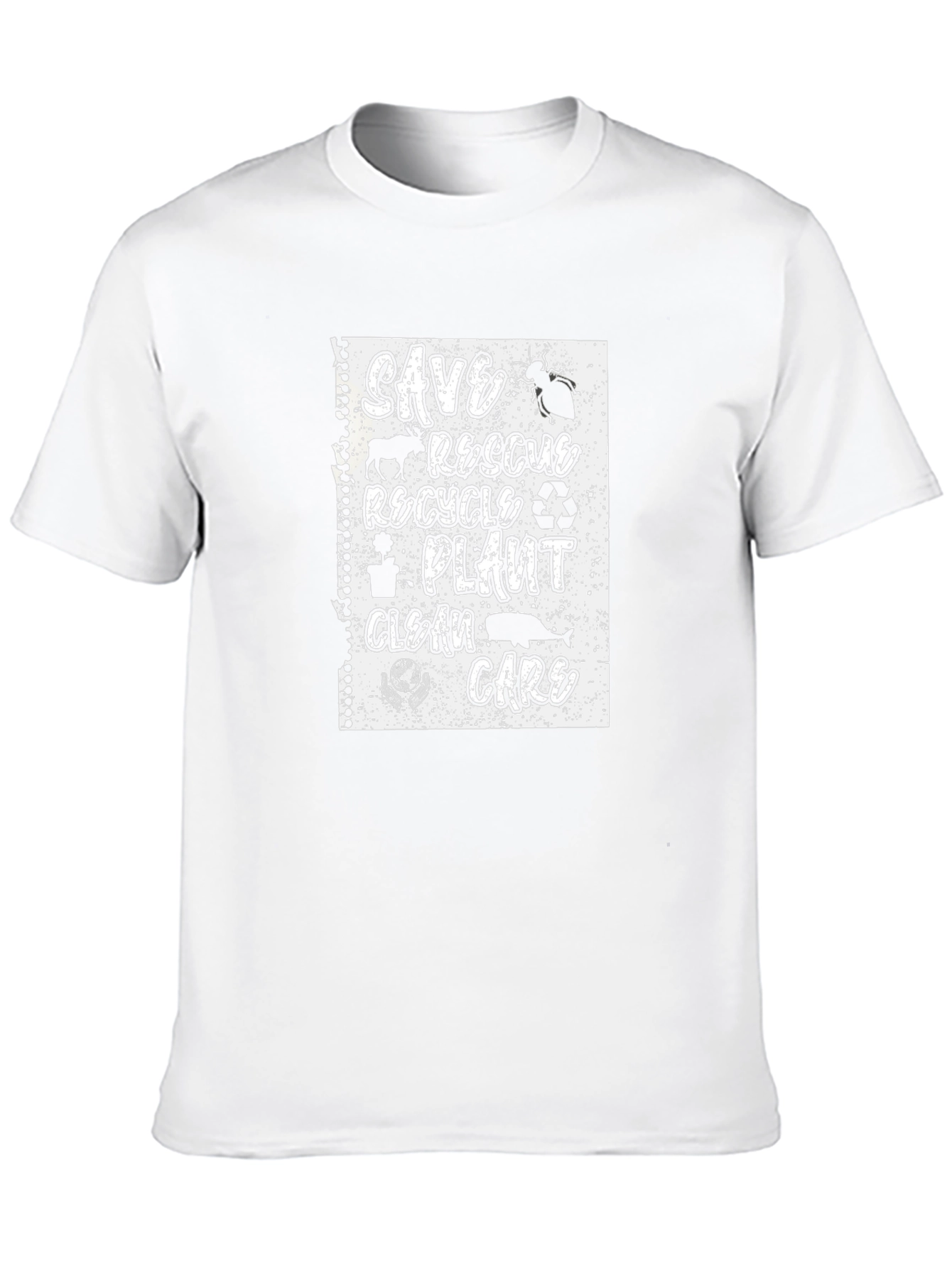 Eco-Friendly T-Shirt: Save Rescue Recycle Care