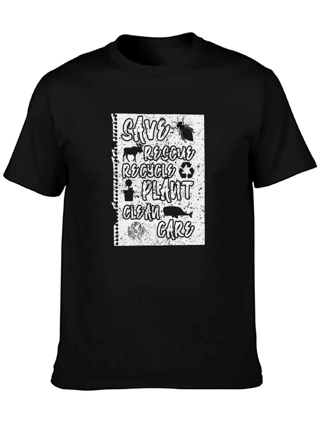 Eco-Friendly T-Shirt: Save Rescue Recycle Care