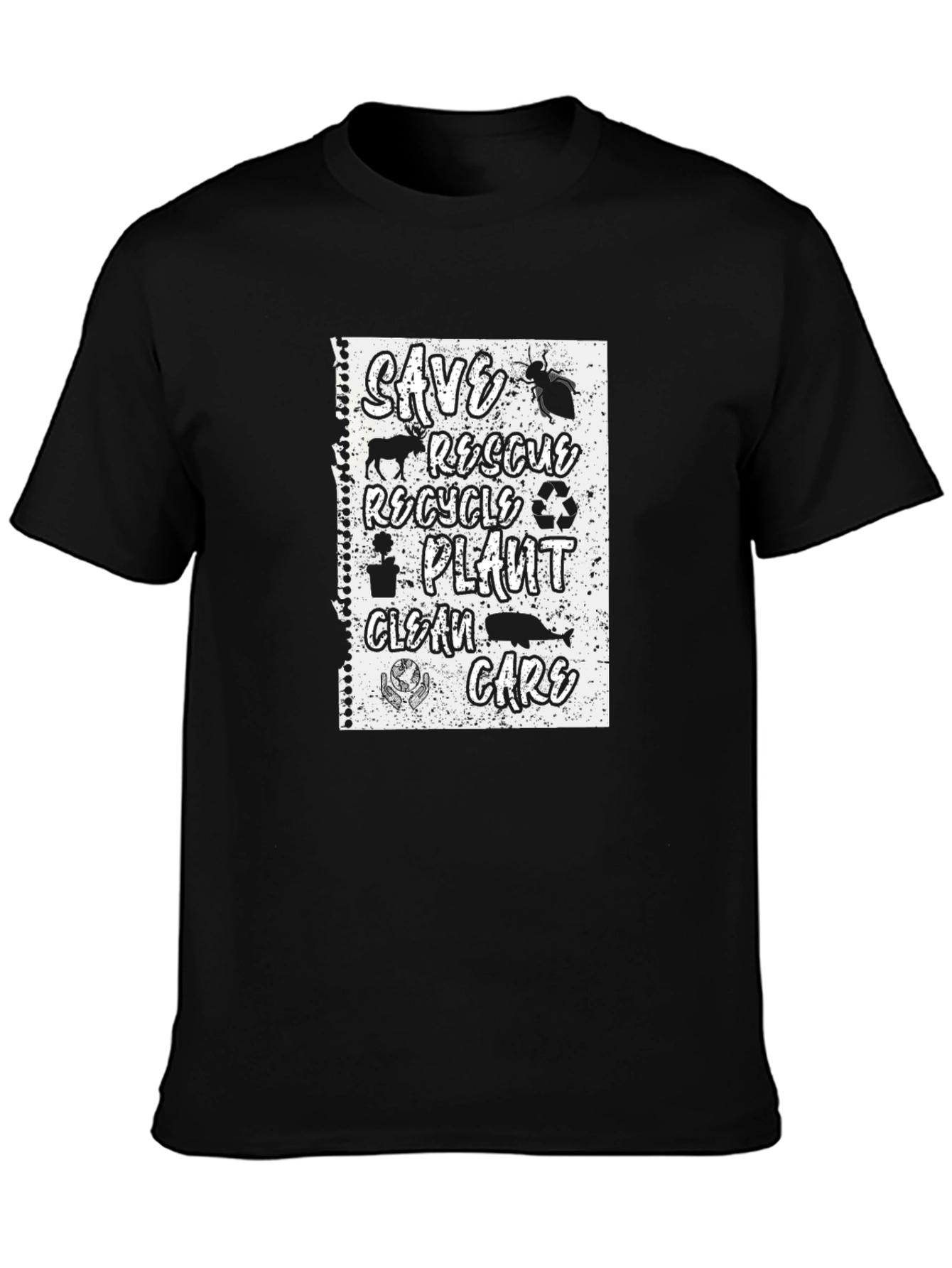 Eco-Friendly T-Shirt: Save Rescue Recycle Care