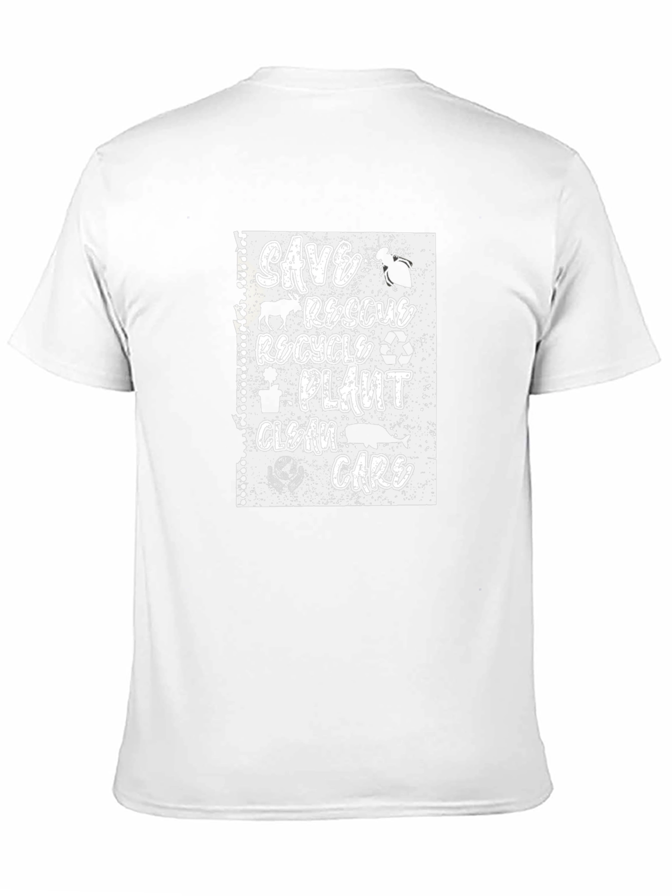 Eco-Friendly T-Shirt: Save Rescue Recycle Care