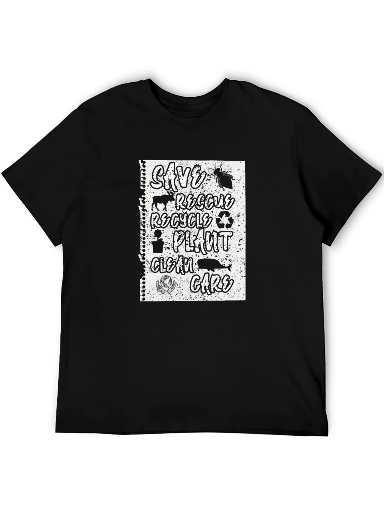 Eco-Friendly T-Shirt: Save Rescue Recycle Care