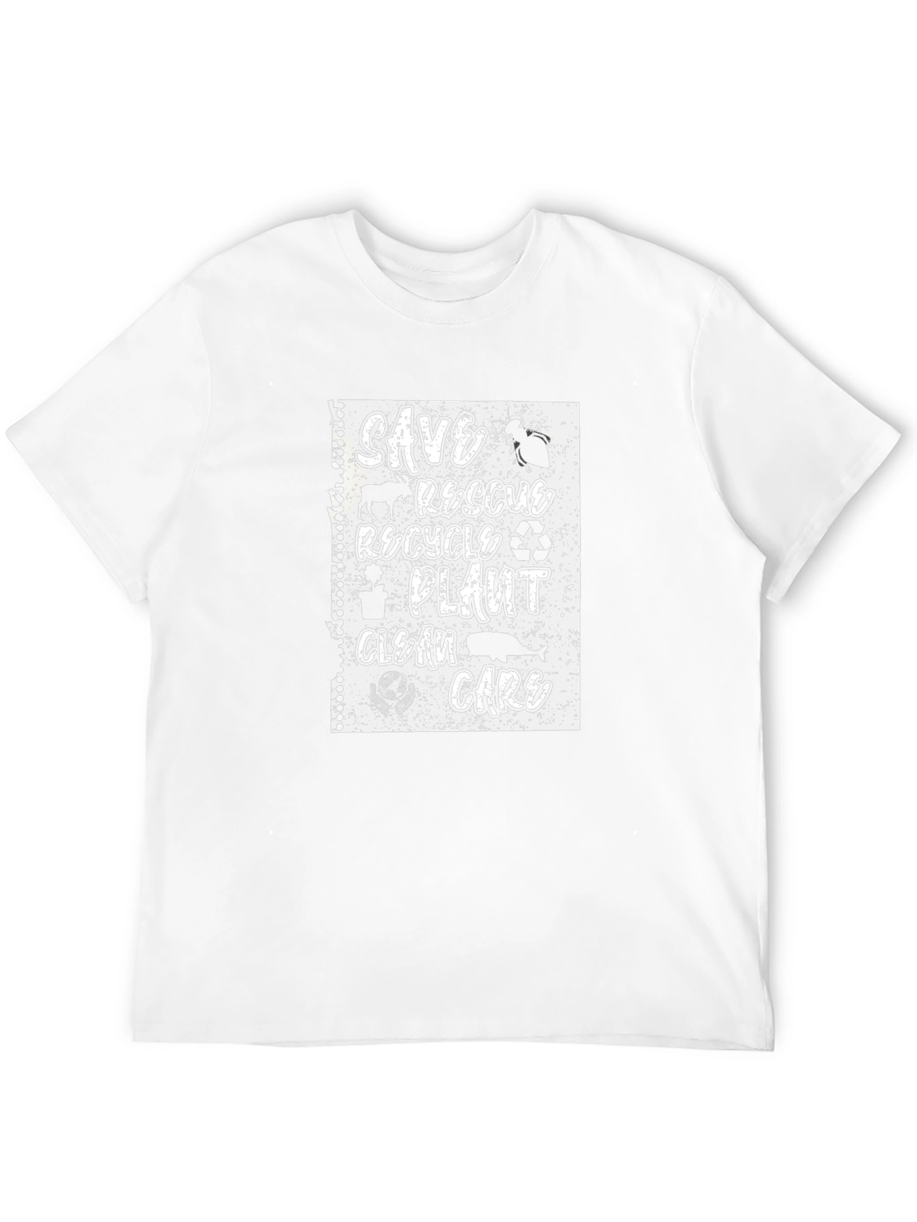 Eco-Friendly T-Shirt: Save Rescue Recycle Care