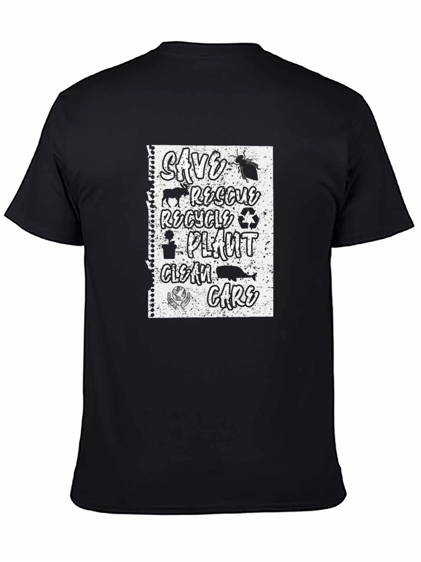 Eco-Friendly T-Shirt: Save Rescue Recycle Care