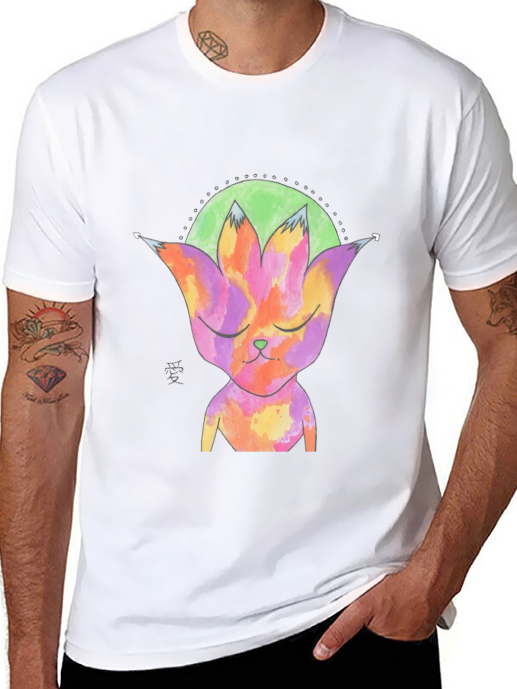 Abstract Cat T-Shirt - Unique Graphic Tee