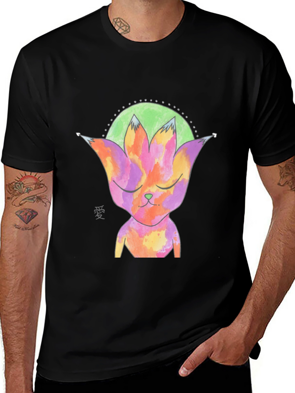 Abstract Cat T-Shirt - Unique Graphic Tee