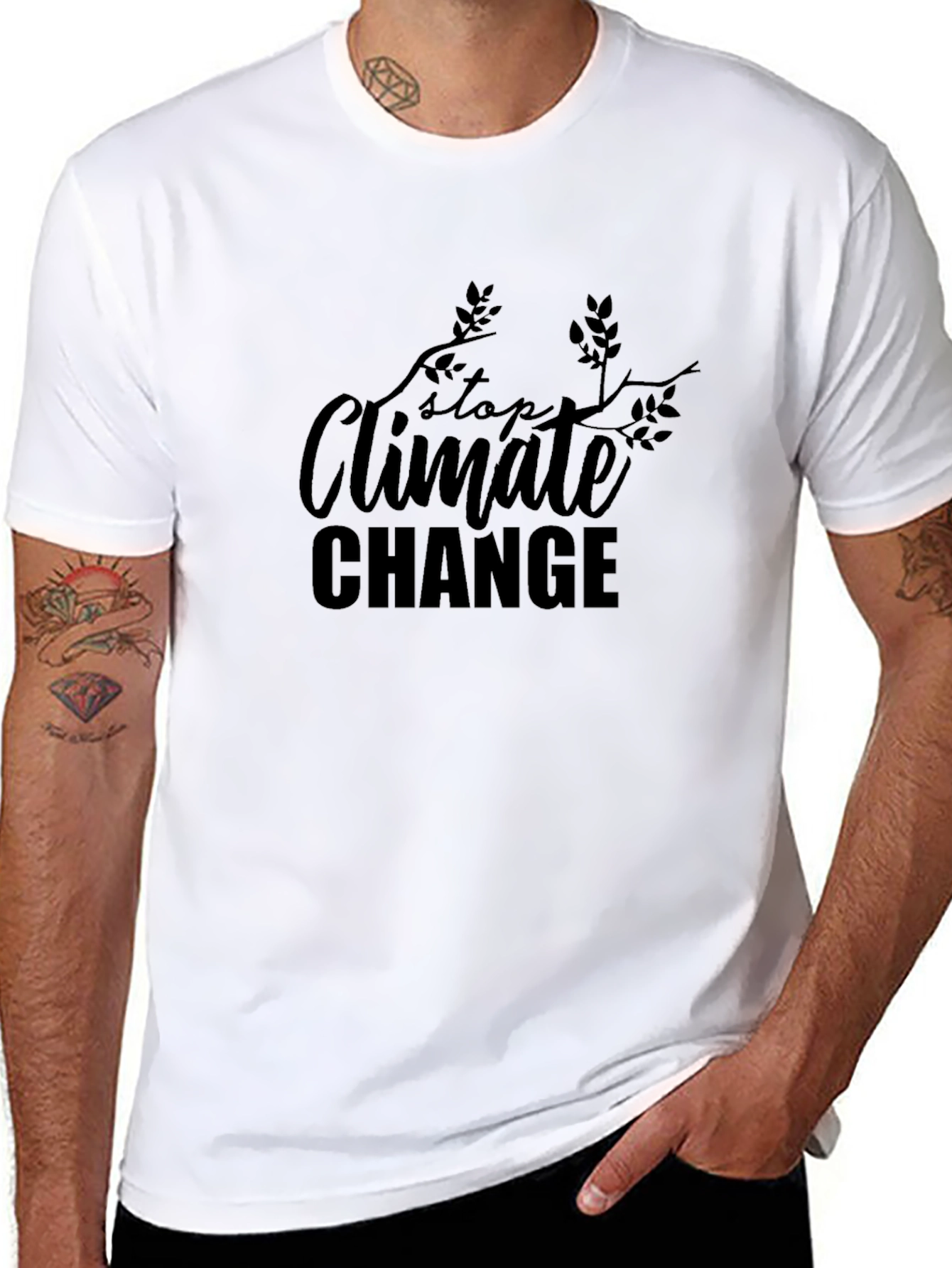 Stop Climate Change T-Shirt - Eco-Friendly