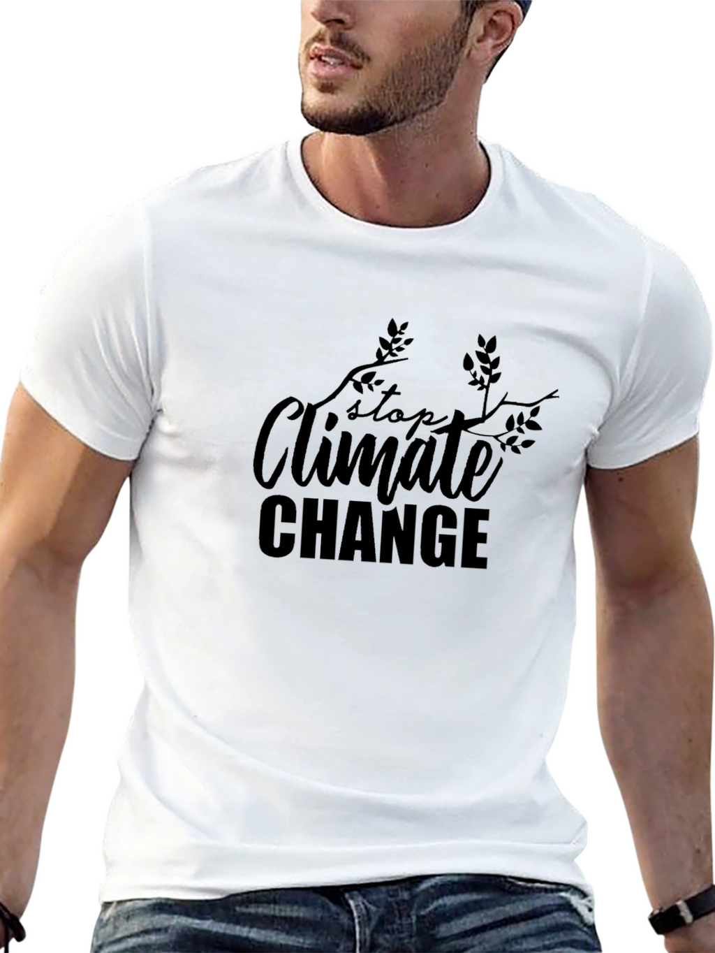 Stop Climate Change T-Shirt - Eco-Friendly