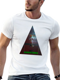 Astronaut Glitch Triangle Black T-Shirt