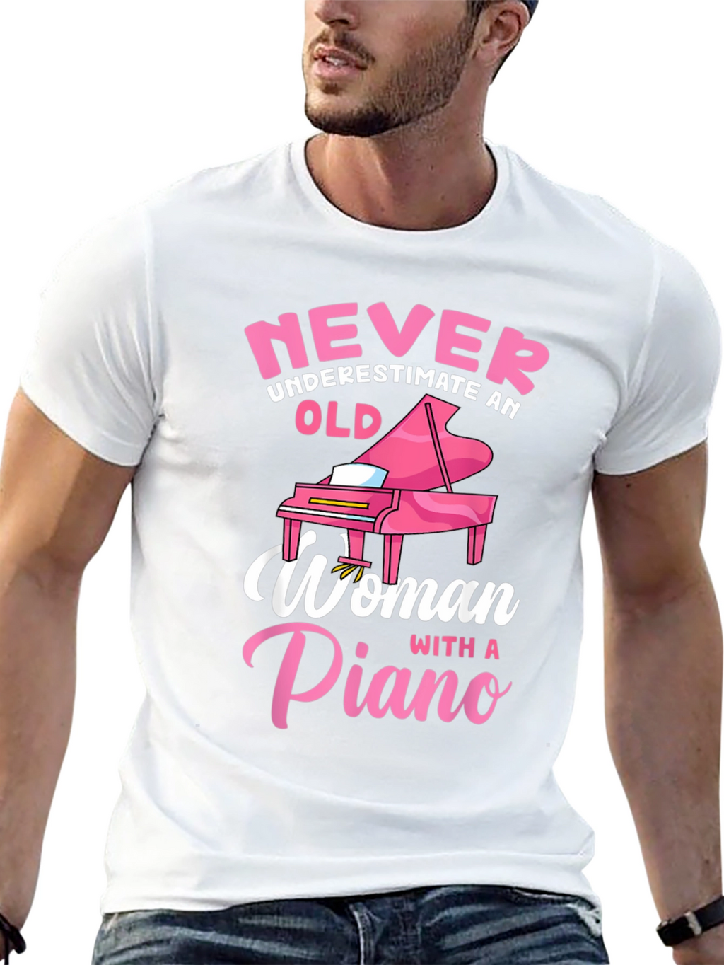 Never Underestimate Piano Woman T-Shirt