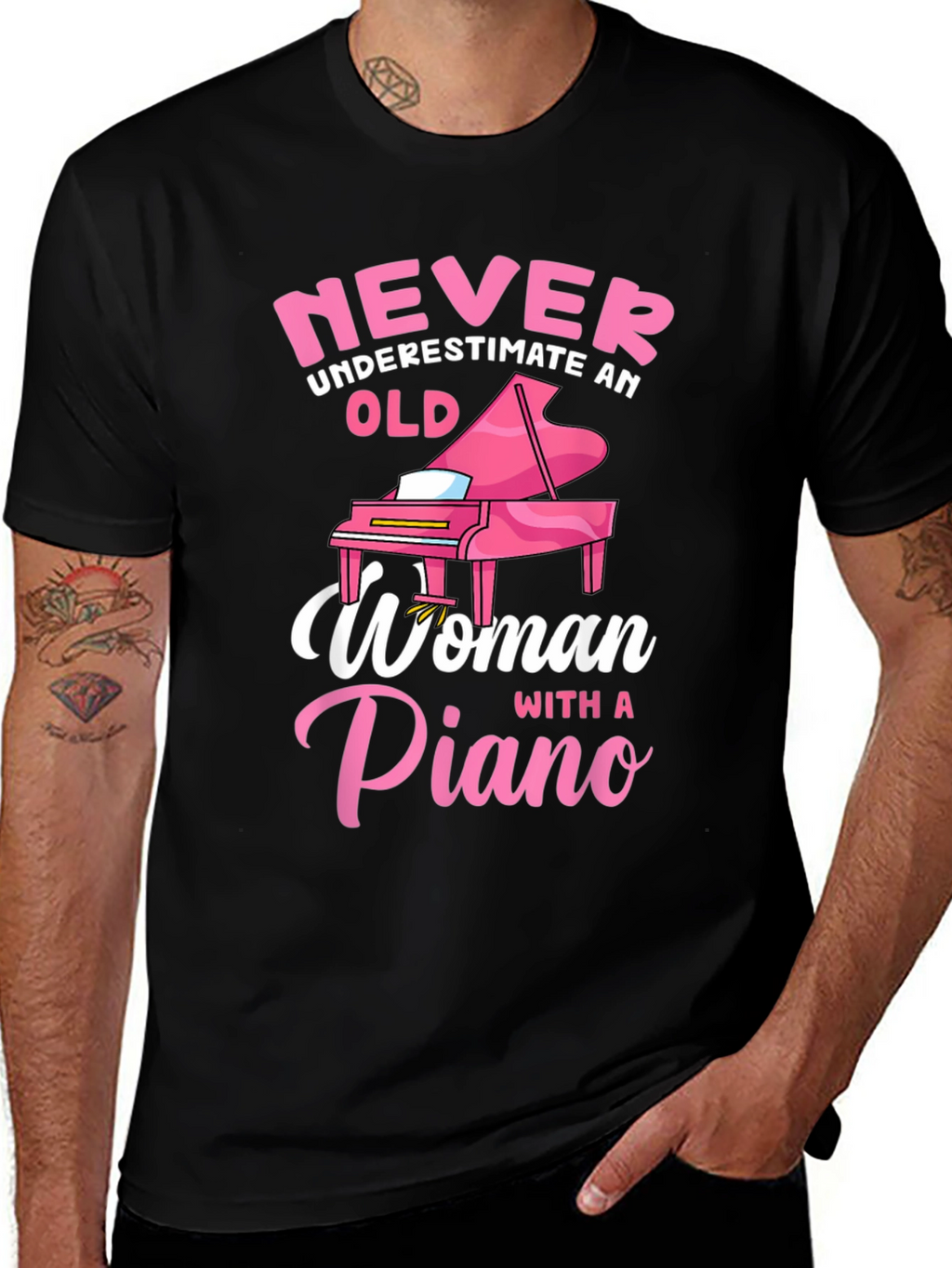 Never Underestimate Piano Woman T-Shirt