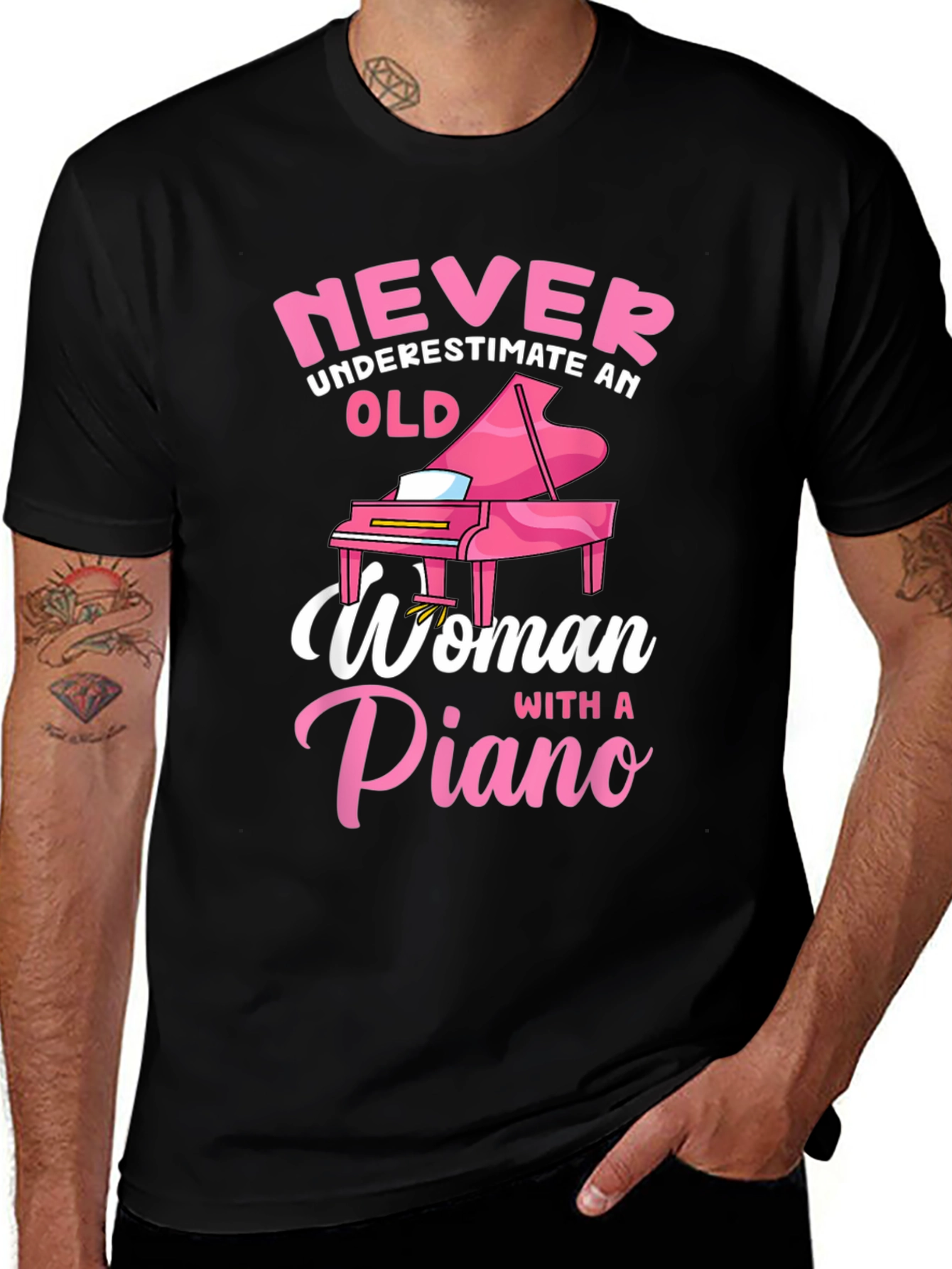 Never Underestimate Piano Woman T-Shirt