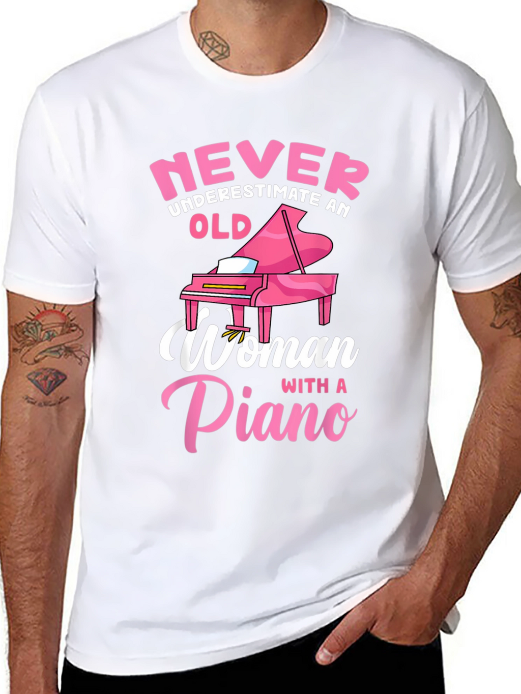 Never Underestimate Piano Woman T-Shirt