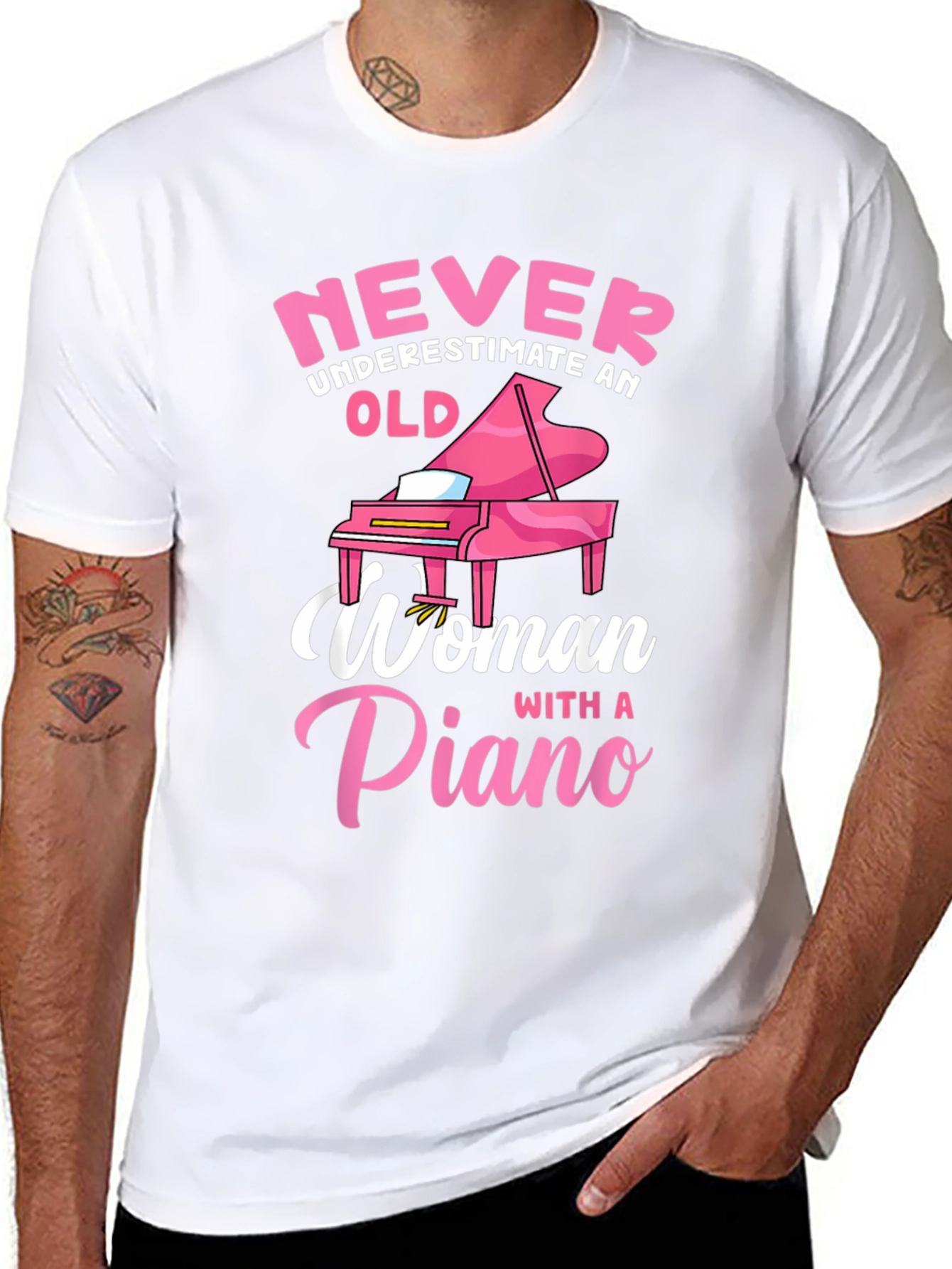 Never Underestimate Piano Woman T-Shirt