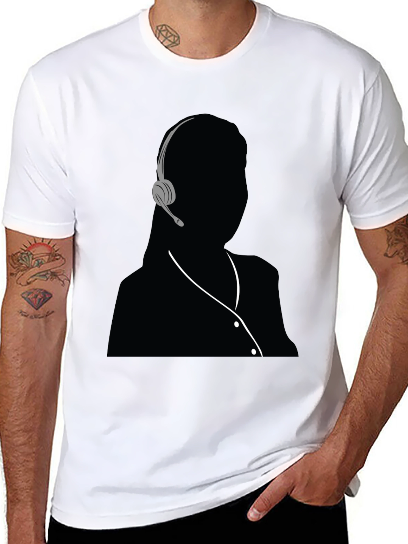 Headset Silhouette Graphic T-Shirt