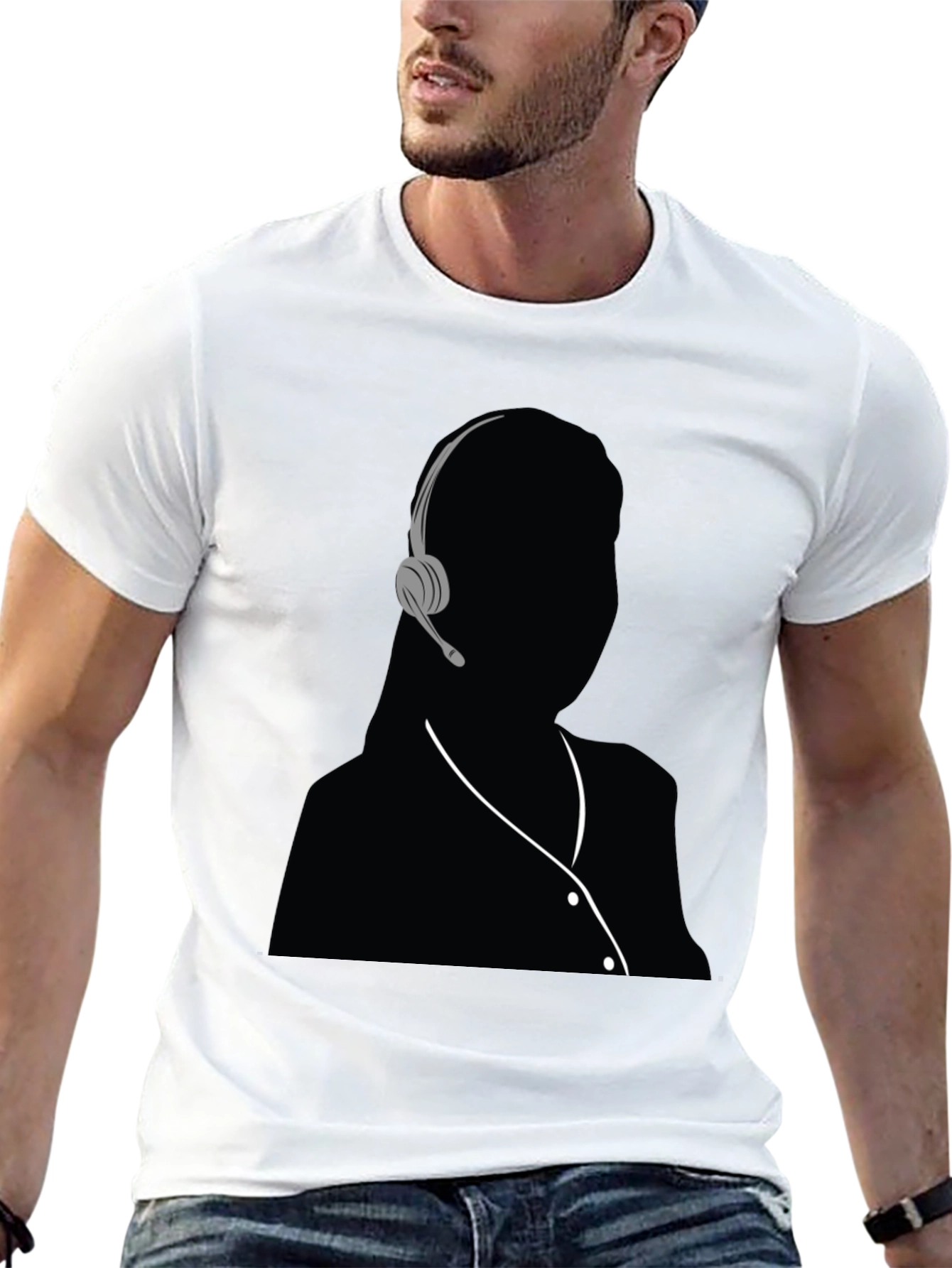 Headset Silhouette Graphic T-Shirt